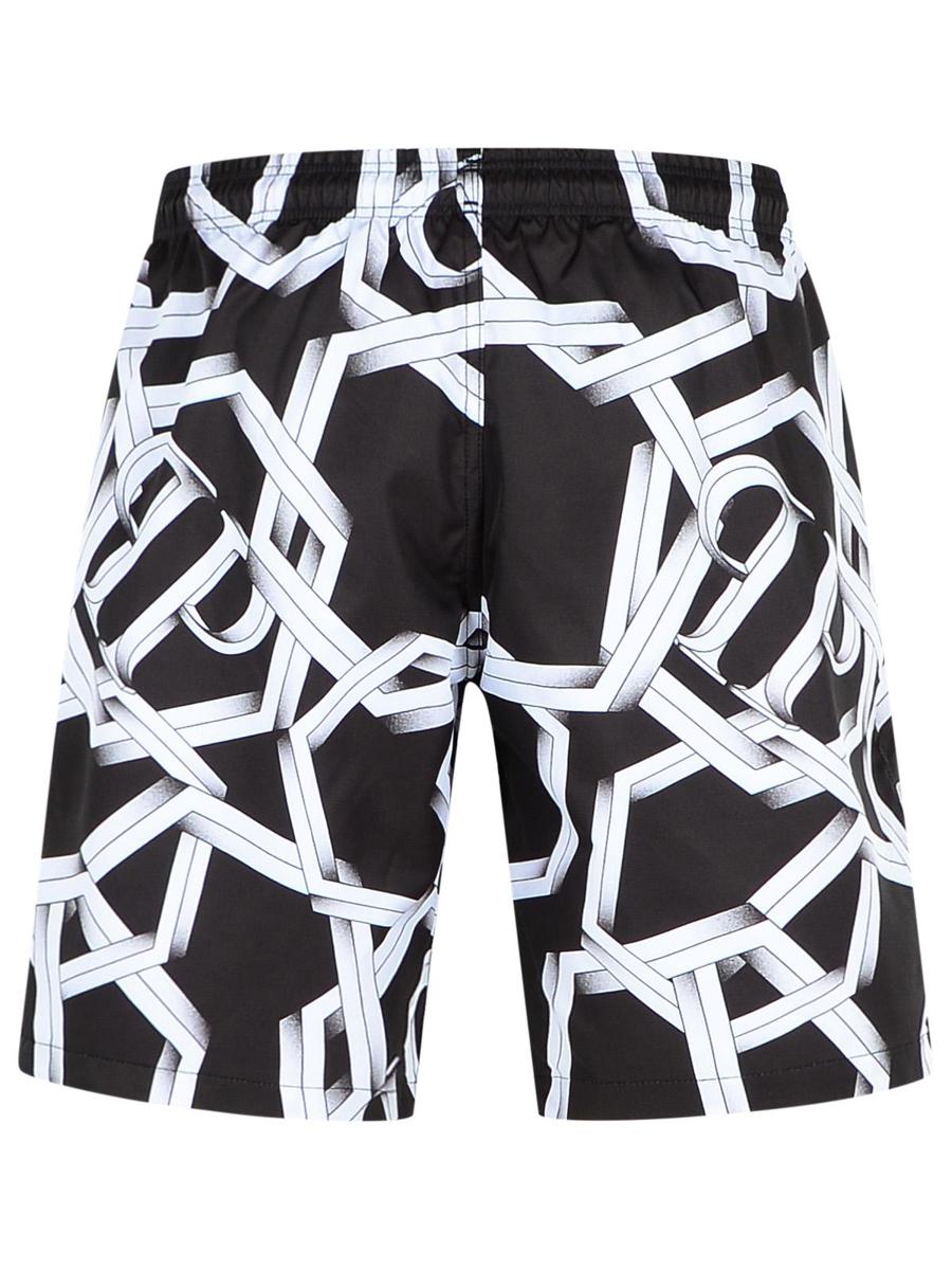 Philipp Plein Schwarzer Polyester-Badeanzug