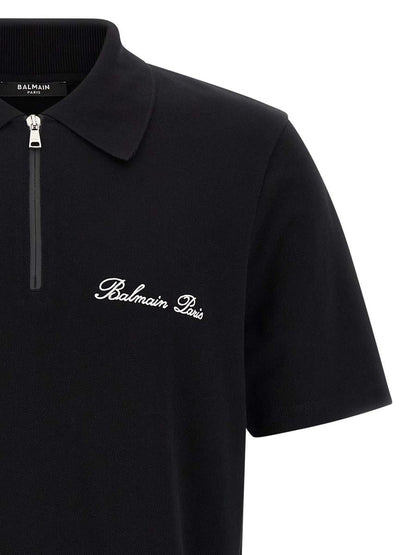 Poloshirt mit Balmain-Logostickerei