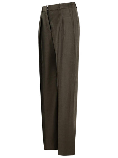 Loulou Studio – Braune Hose aus Schurwolle „Sbiru“