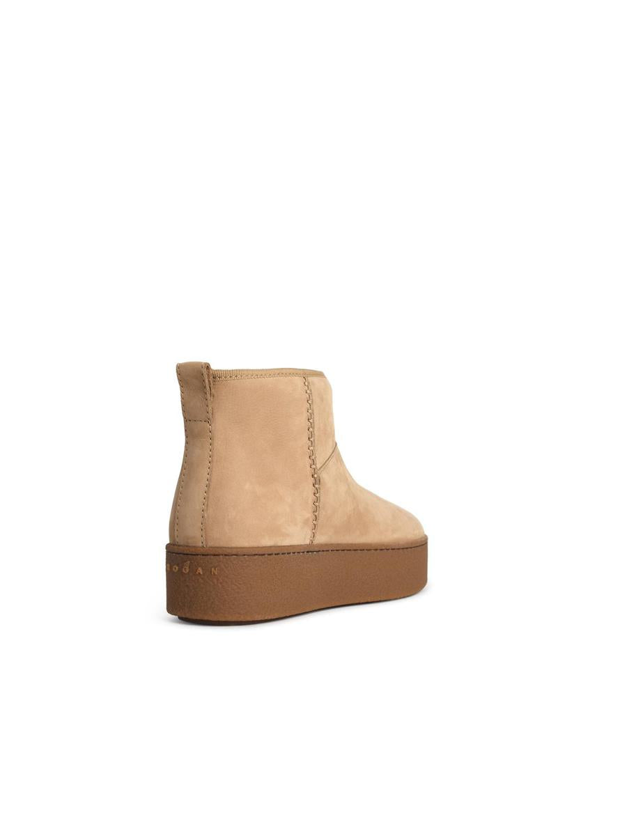 Hogan – Beige Wildleder-Stiefeletten