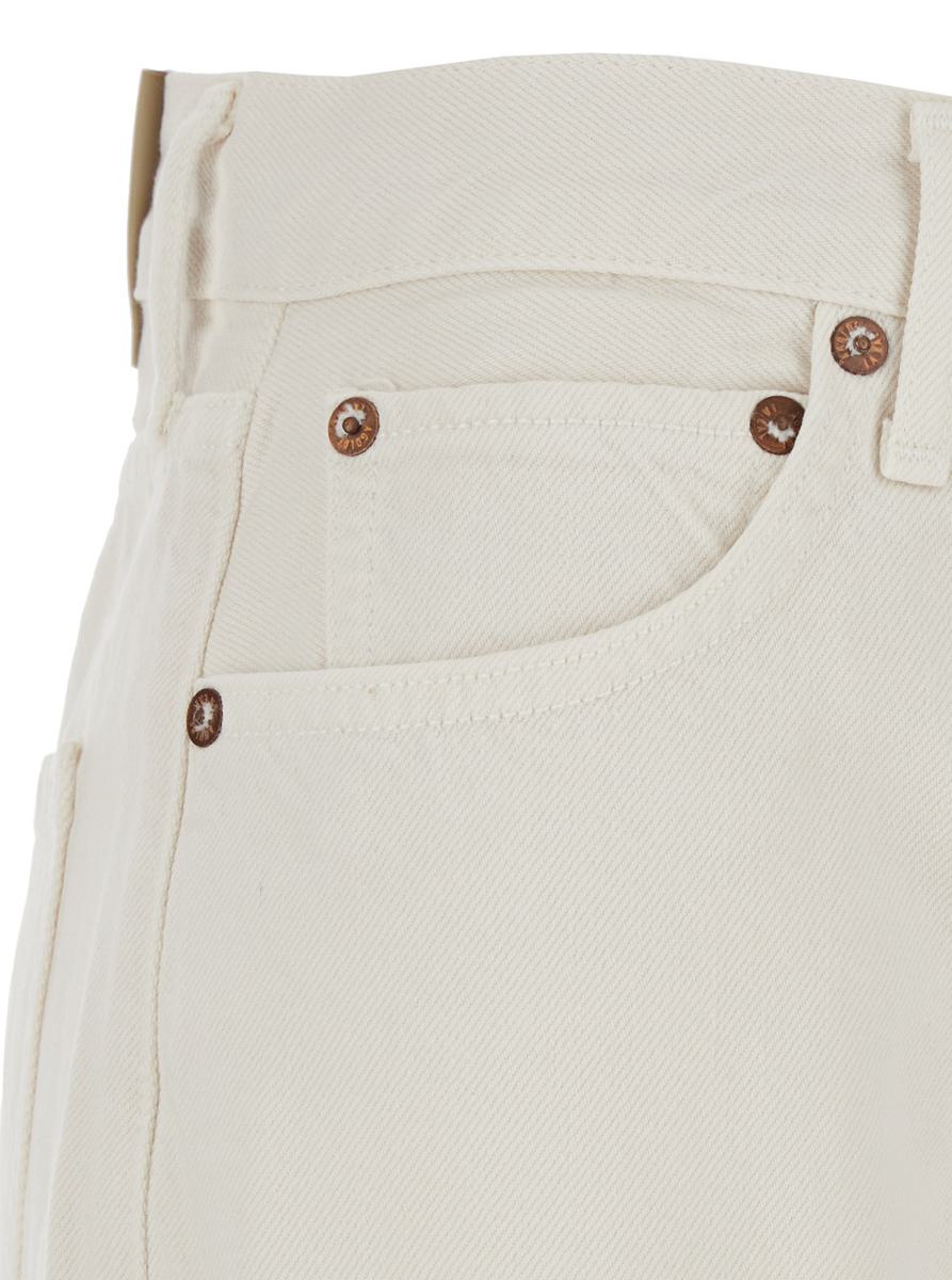 Weiße Jeans „90S“ mit Five-Pocket-Design und Logo-Patch auf der Rückseite aus Denim für Damen