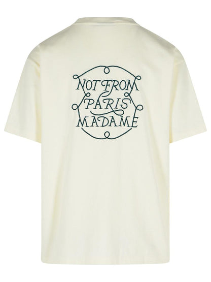 Drôle De Monsieur Cremefarbenes Baumwoll-T-Shirt