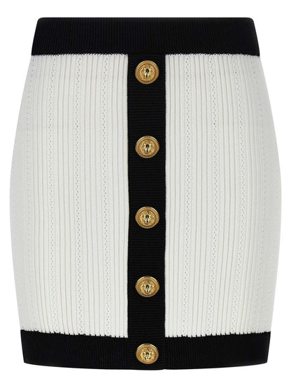 Balmain zweifarbiger Minirock