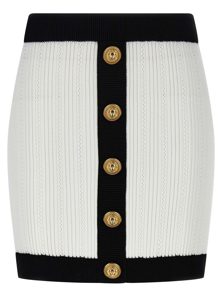 Balmain zweifarbiger Minirock