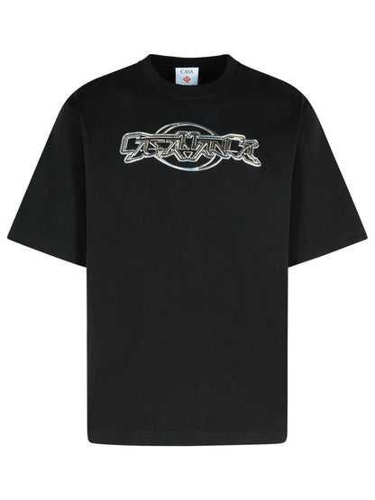 Casablanca Schwarzes Baumwoll-T-Shirt