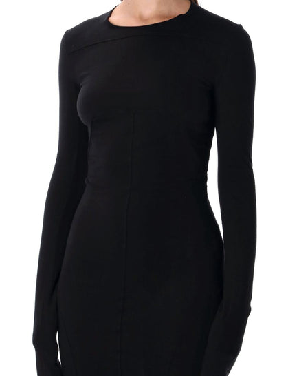 Rick Owens Drkshdw Edfu Schwarzes Baumwolljersey-Kleid