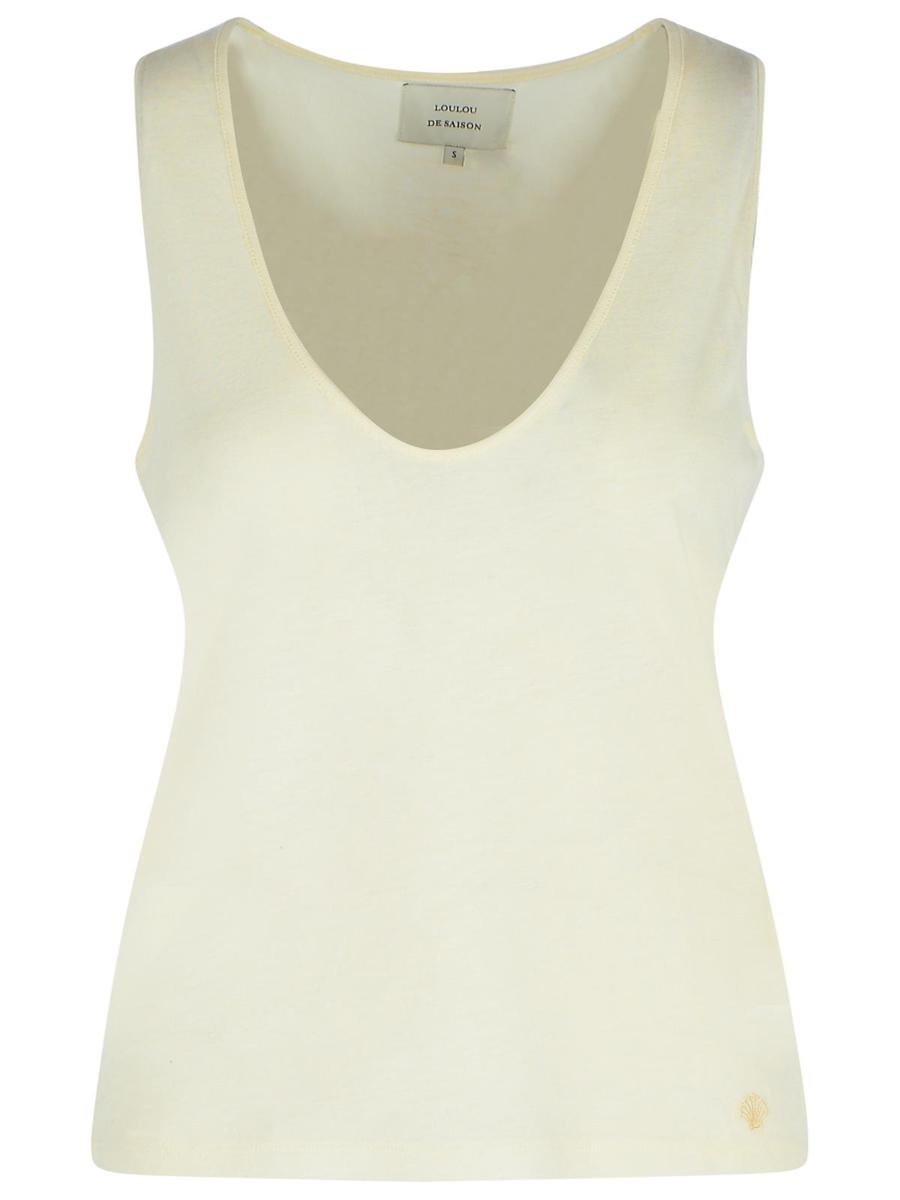 Loulou Studio – Tanktop aus Wollmischung in Elfenbein