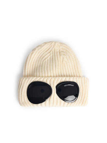 CP Company – Cremefarbene Mütze aus Merinowolle