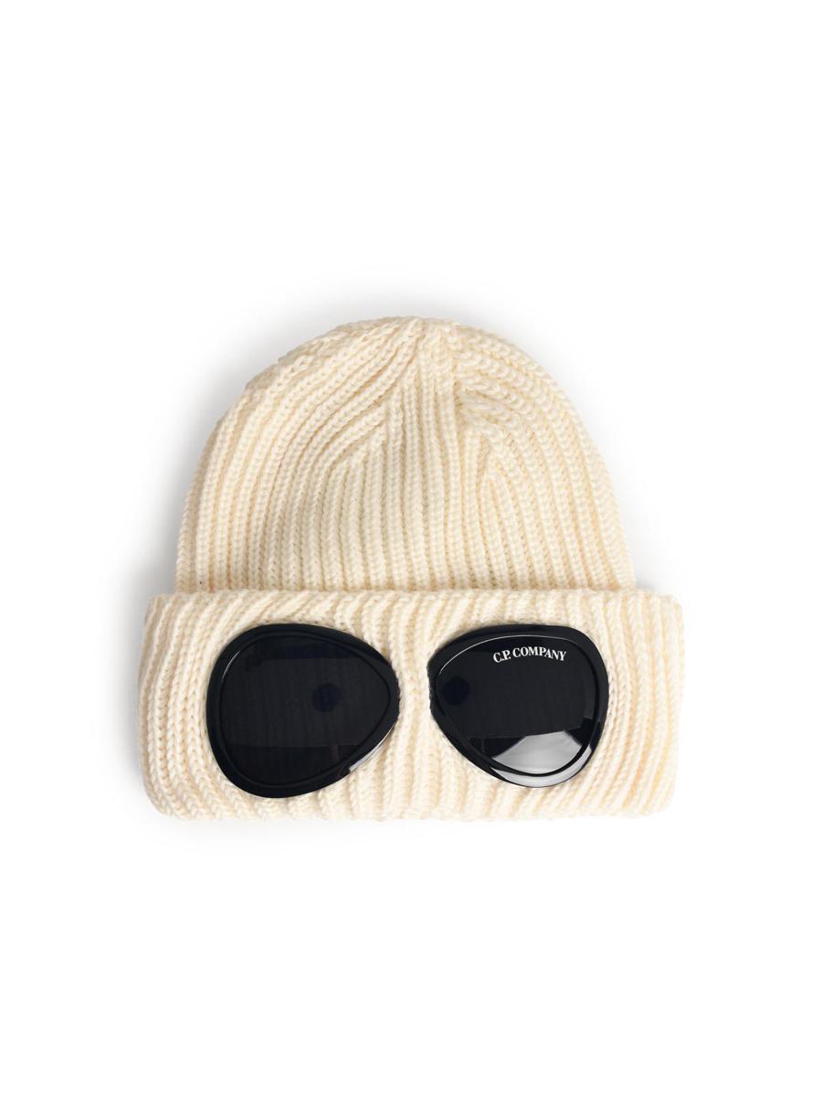 CP Company – Cremefarbene Mütze aus Merinowolle