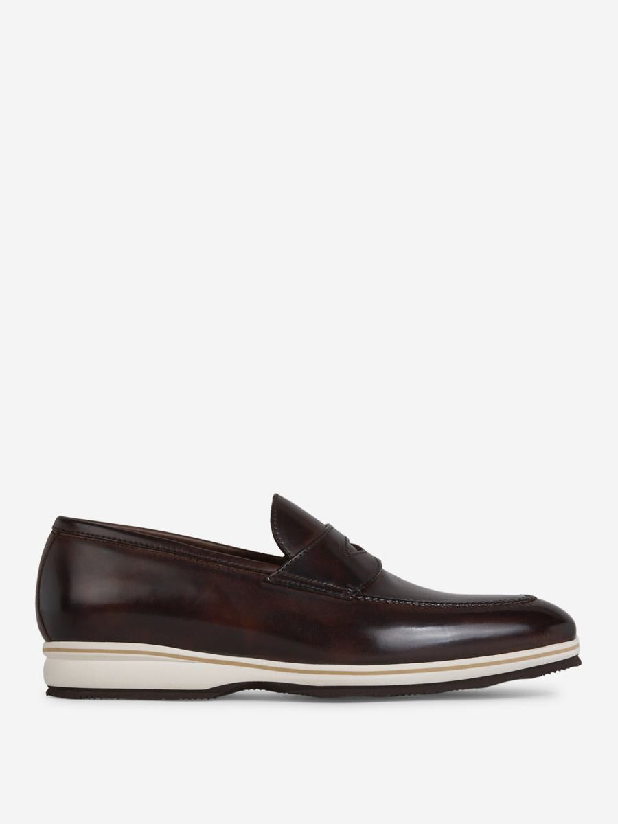 Bontoni – Loafer aus Leder mit Kontrastsohle