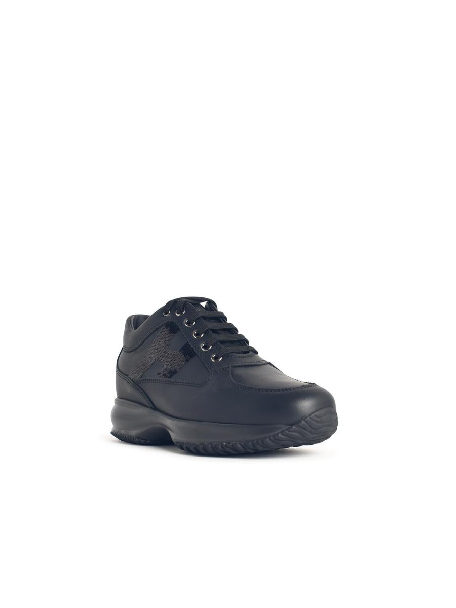 Hogan „Interactive“ schwarze Ledersneaker