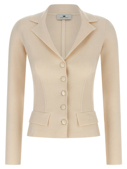 Elisabetta Franchi Wollblazer mit Stoffstich