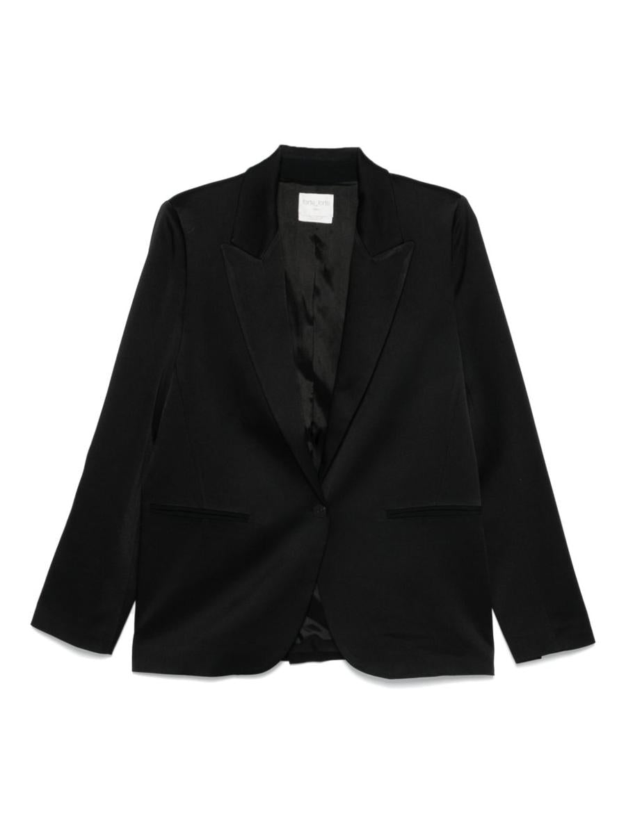 Forte_Forte Einreihige Satinjacke