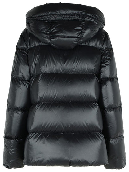 Moncler „Serittes“ schwarze Daunenjacke aus Polyamid