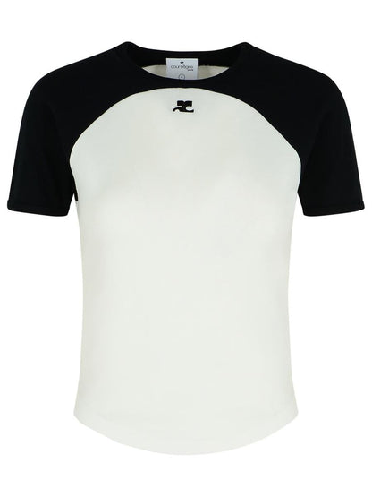 Weißes Baumwoll-T-Shirt von Courrèges