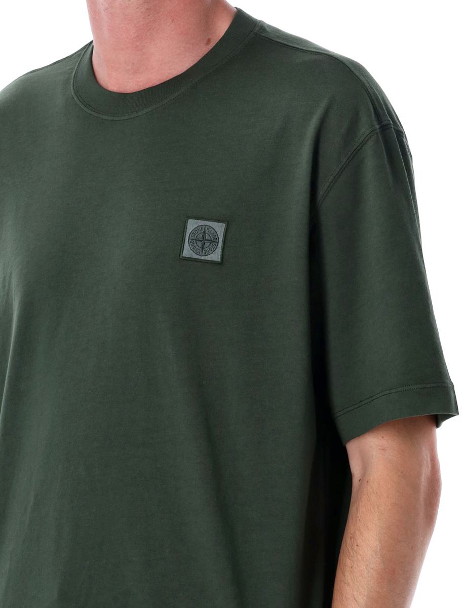 Stone Island Baumwoll-T-Shirt mit Kompass-Patch