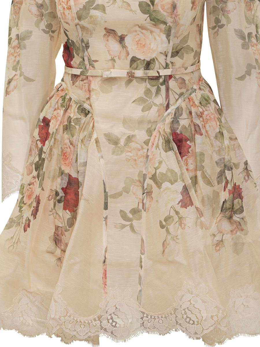 Zimmermann Zimmermann Kurzes Seidenkleid mit Blumenmuster