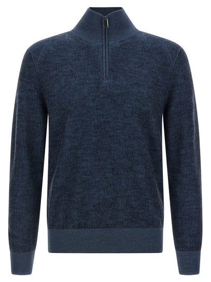 Brioni Pullover mit halbem Reißverschluss
