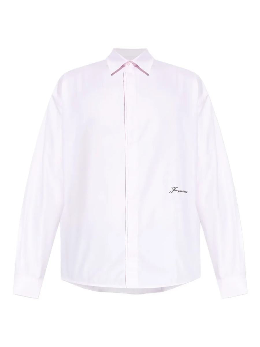 Jacquemus – Hemd mit gesticktem Logo und Fischgrätenmuster