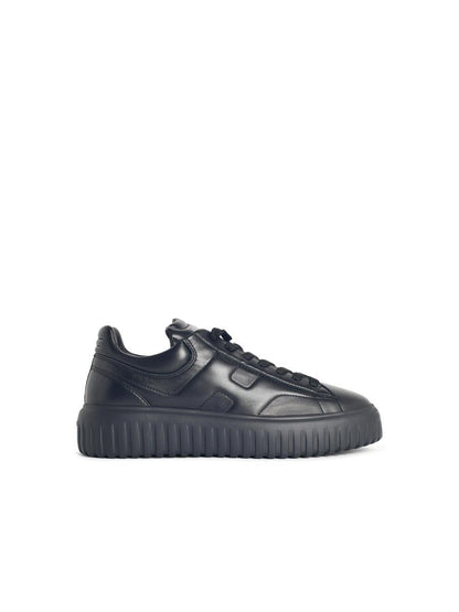 Hogan – Schwarze Leder-Sneaker mit „H-Streifen“