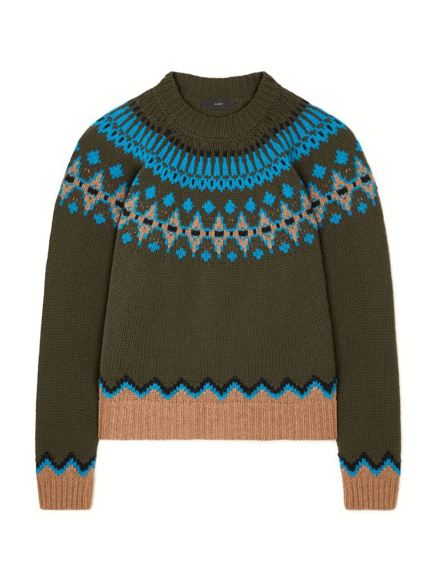 Alanui Süßer Winterpullover Oliva/Multicolor