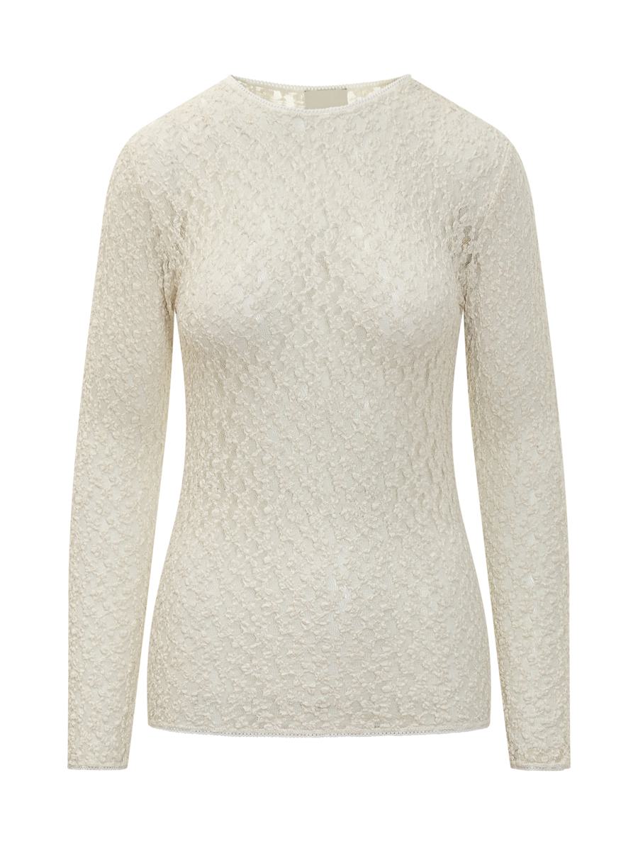 Isabel Marant Isabel Marant Elfenbeinfarbenes Stretch-Spitzentop