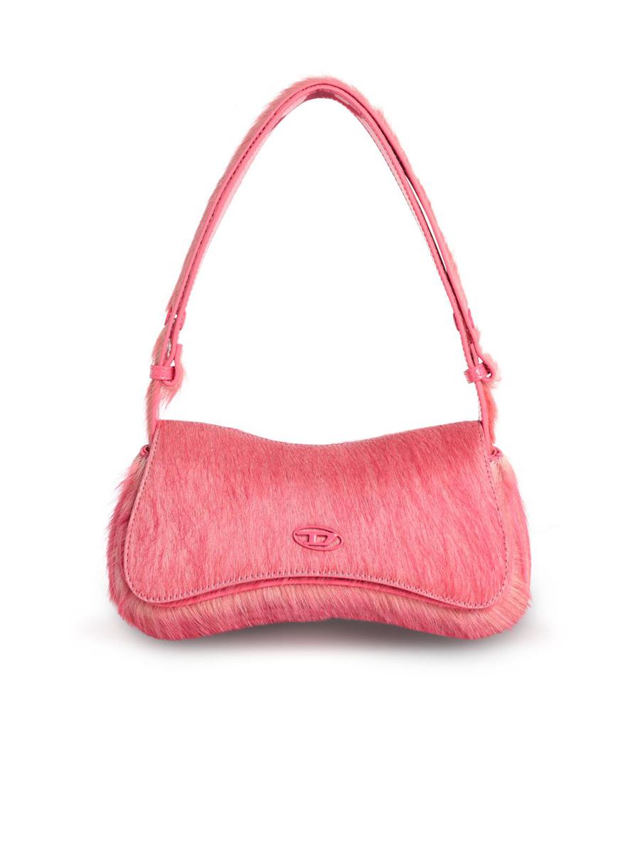 Diesel „Play“ Clutch aus rosa Ponyhaar