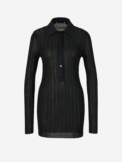 Stella McCartney Lurex-Strick-Poloshirt