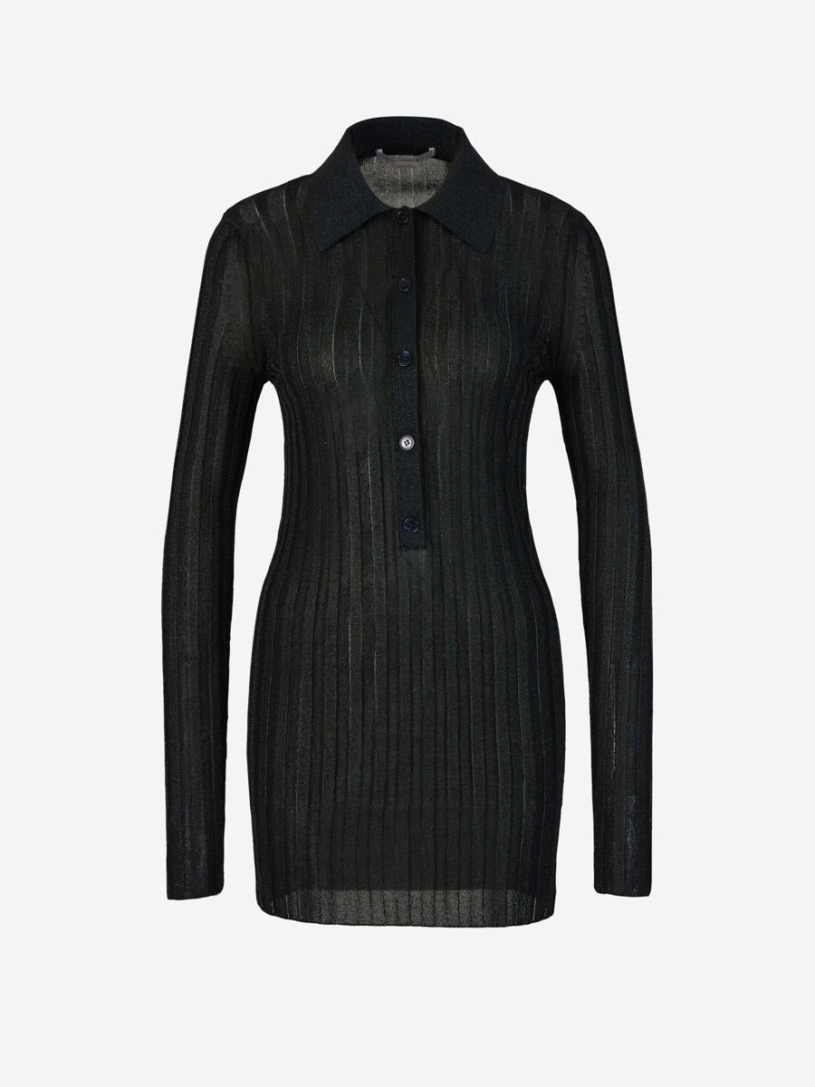 Stella McCartney Lurex-Strick-Poloshirt