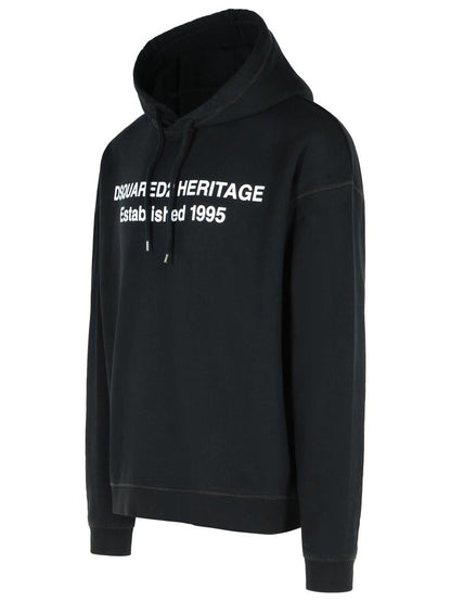 DSQUARED2 Schwarzes Baumwoll-Sweatshirt