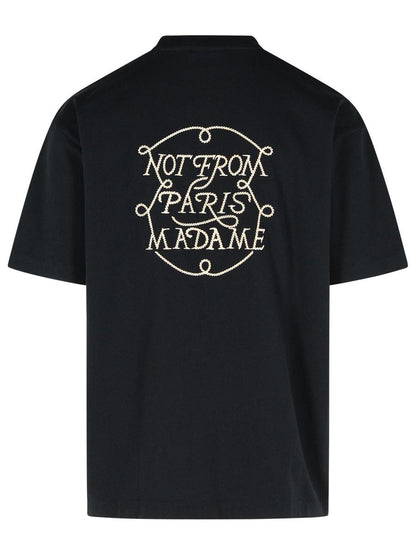 Schwarzes Baumwoll-T-Shirt „Drôle De Monsieur“.