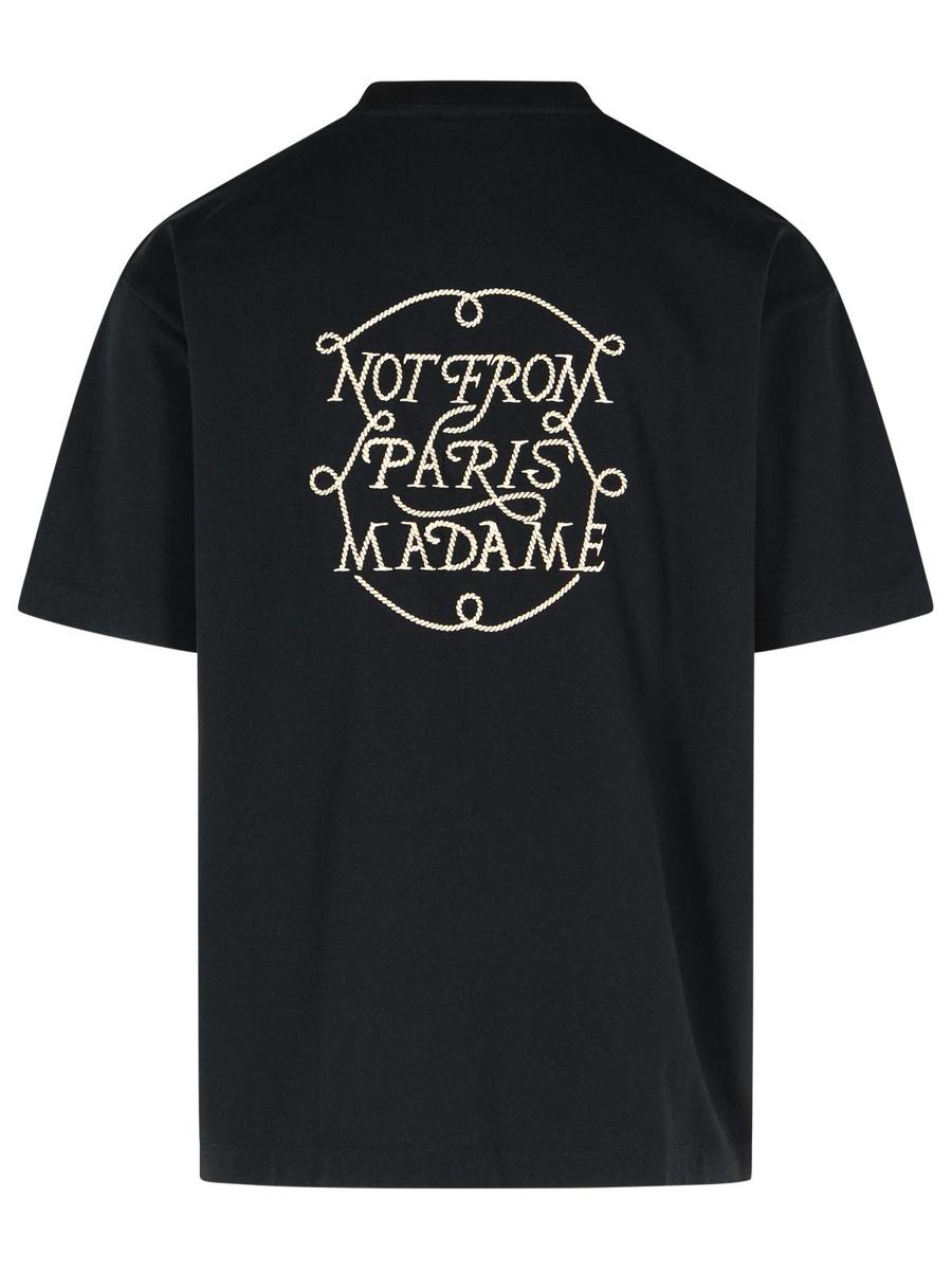 Schwarzes Baumwoll-T-Shirt „Drôle De Monsieur“.