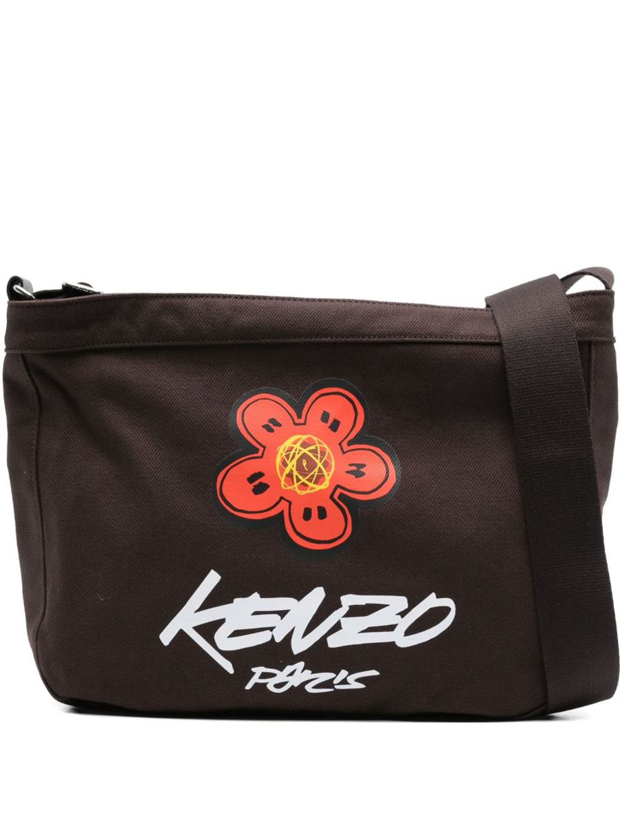 Kenzo Futura Logo Umhängetasche aus Baumwolle