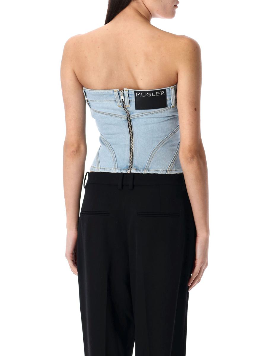 Mugler Denim-Bustier