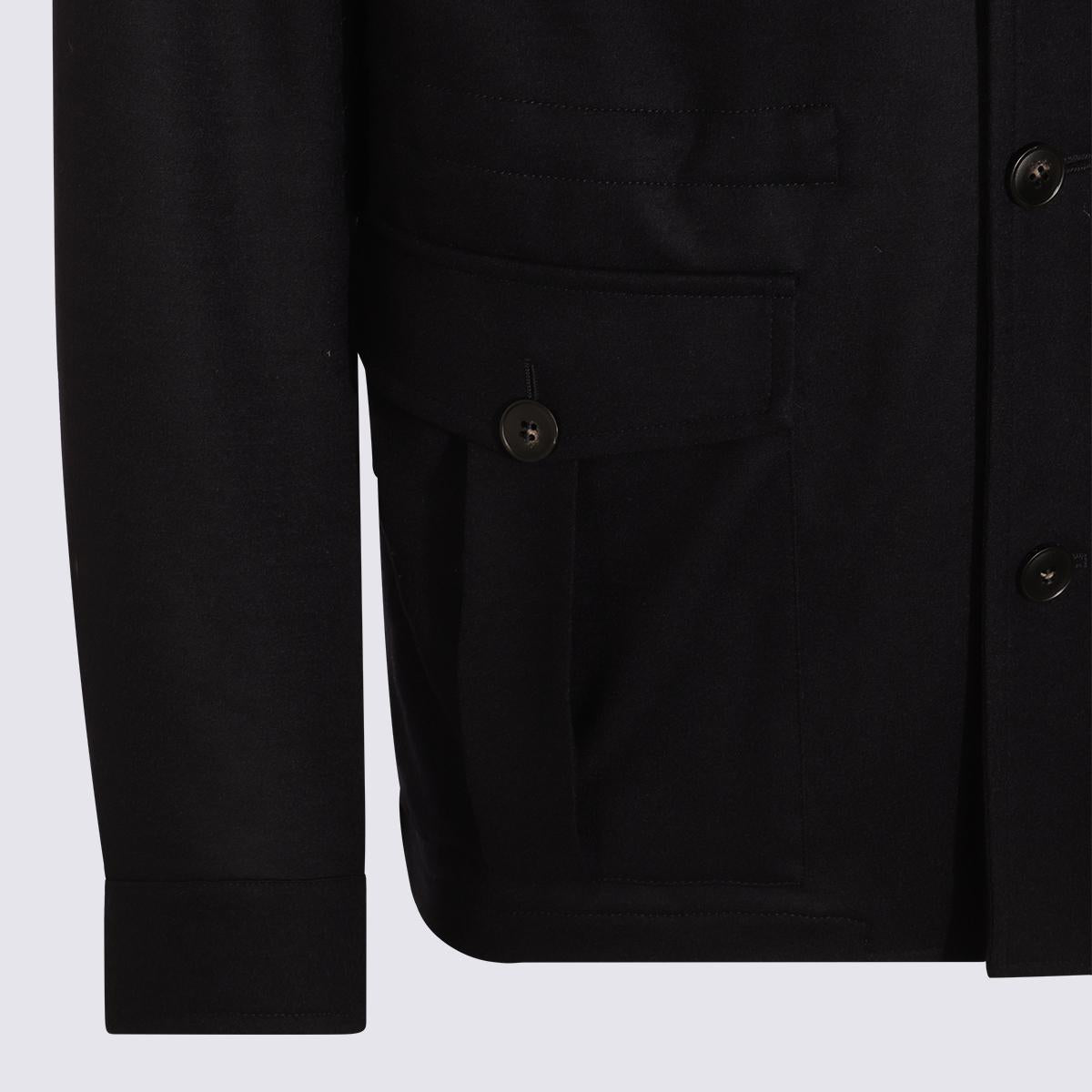 Canali – Freizeitjacke aus schwarzer Wolle