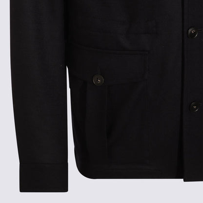 Canali – Freizeitjacke aus schwarzer Wolle
