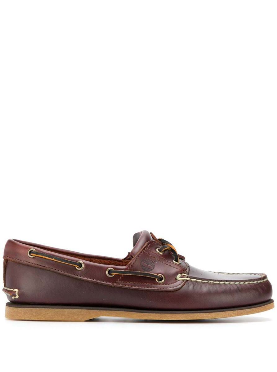Klassische Boots-Loafer aus braunem Leder für Herren