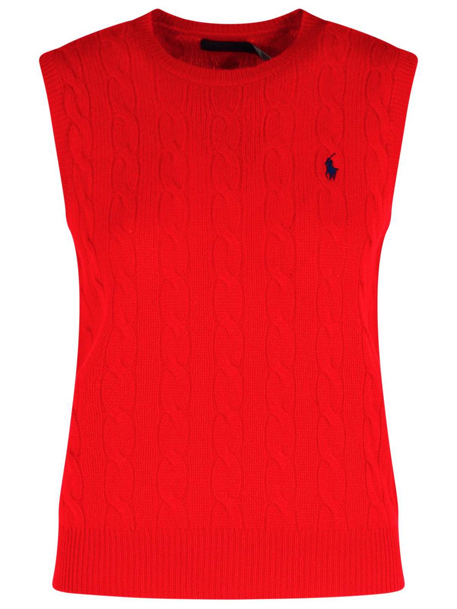 Polo Ralph Lauren – Rote Weste aus Wolle und Kaschmir