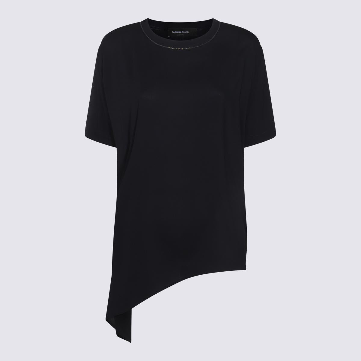 Fabiana Filippi Dunkelblaues Viskose-T-Shirt