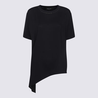 Fabiana Filippi Dunkelblaues Viskose-T-Shirt