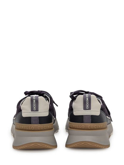 Brunello Cucinelli Brunello Cucinelli Wildleder- und Leder-Sneakers