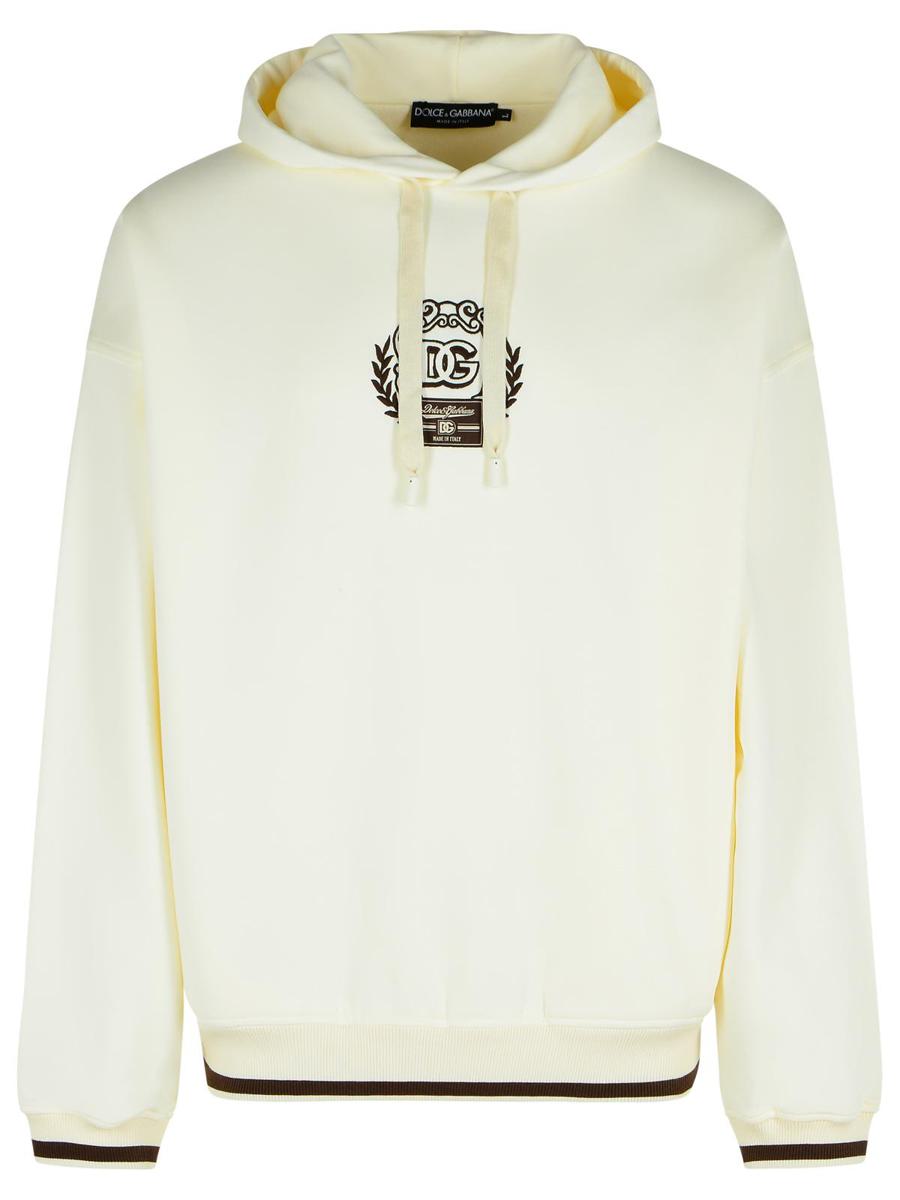 Dolce &amp; Gabbana Elfenbeinfarbenes Baumwoll-Sweatshirt
