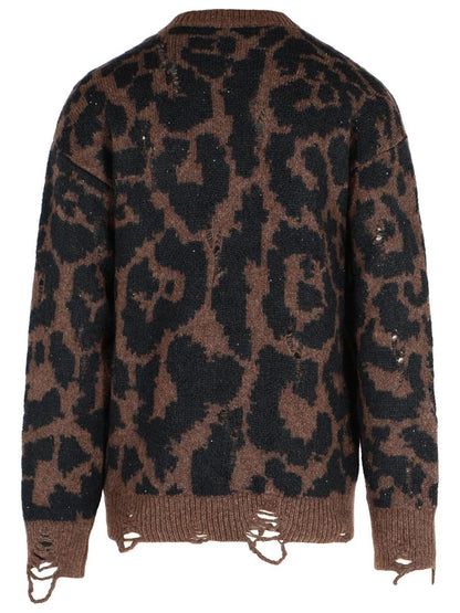 Laneus Zweifarbiger Pullover aus Merinowollmischung
