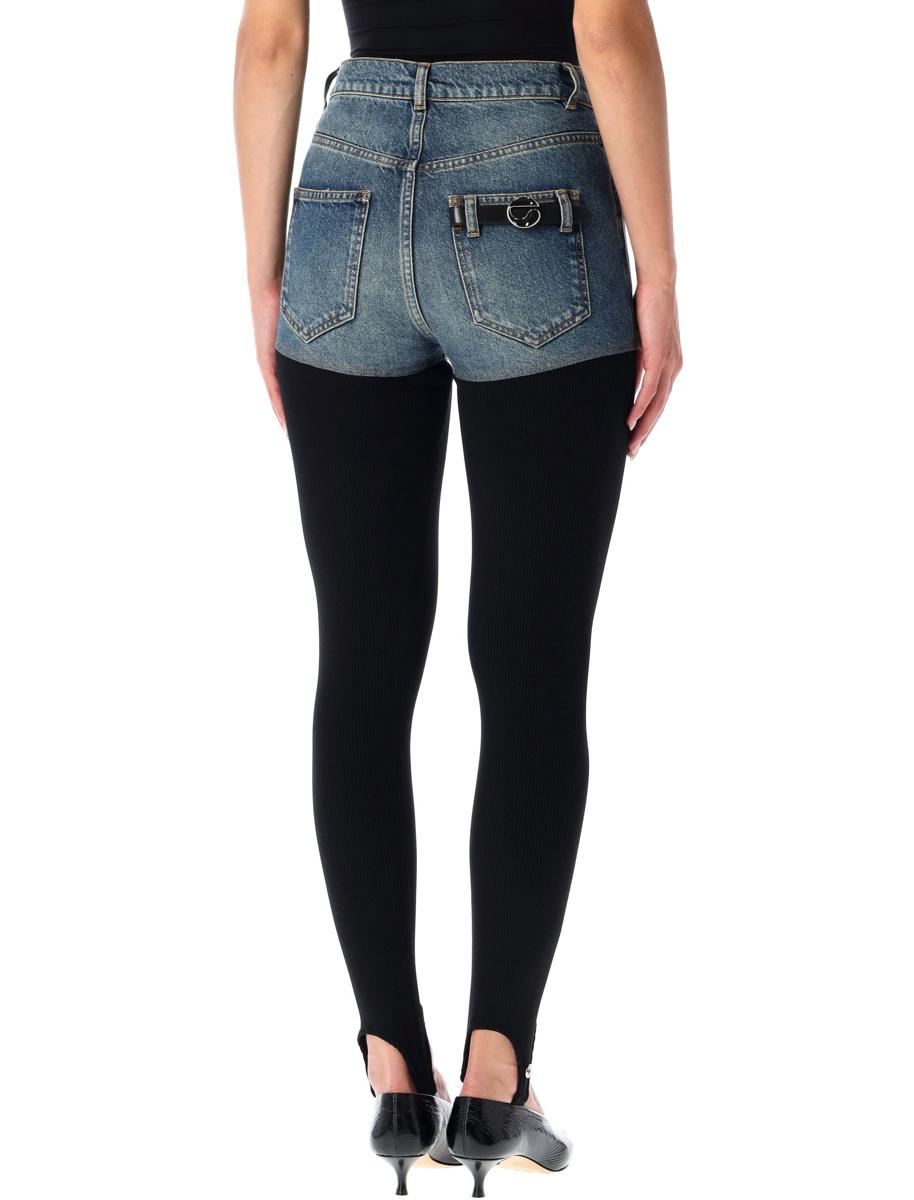 Coperni Hybrid-Trompe-L'Œil-Hose aus Rippstrick und Denim