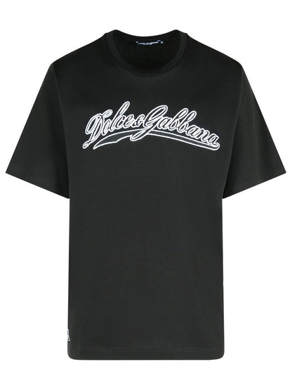 Dolce &amp; Gabbana Schwarzes Baumwoll-T-Shirt