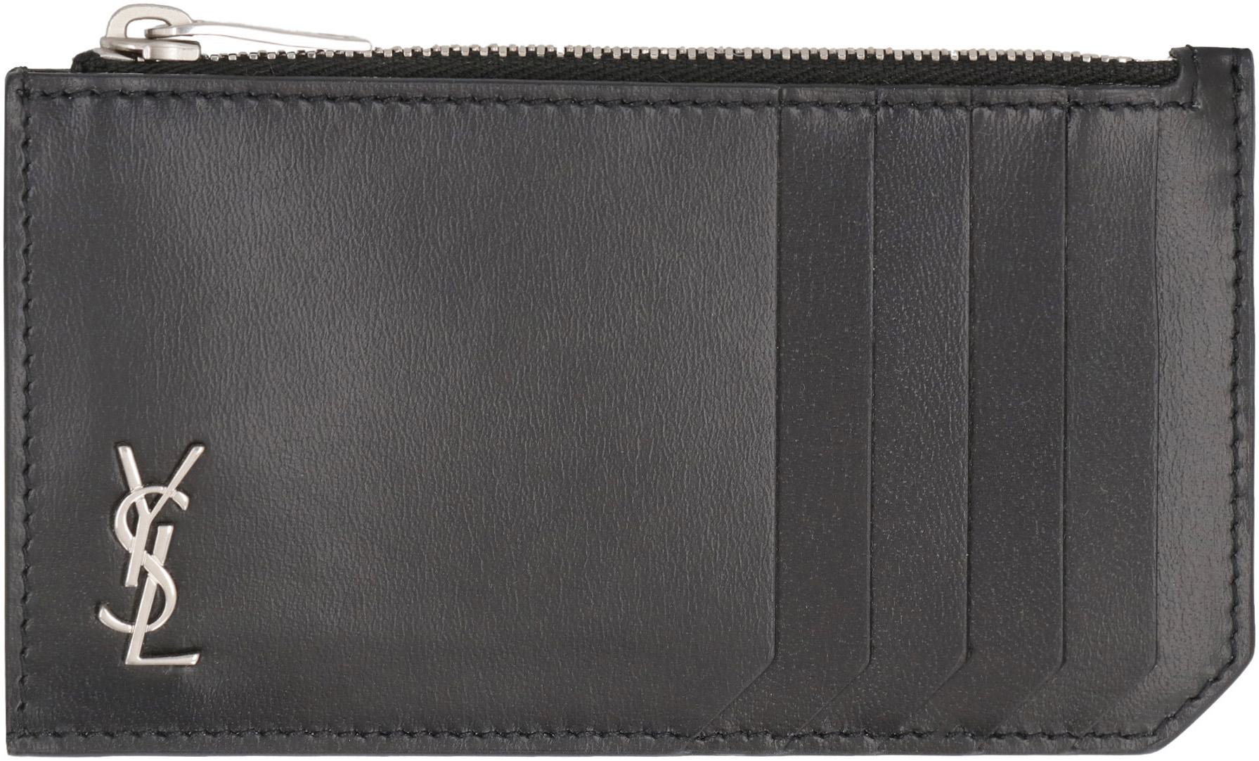 Saint Laurent Kartenetui aus glattem Leder