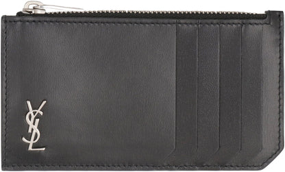 Saint Laurent Kartenetui aus glattem Leder