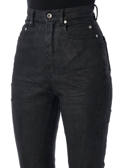 Rick Owens – Drkshdw – Bolan – Bootcut-Jeans in Schwarz mit gewachstem Saum