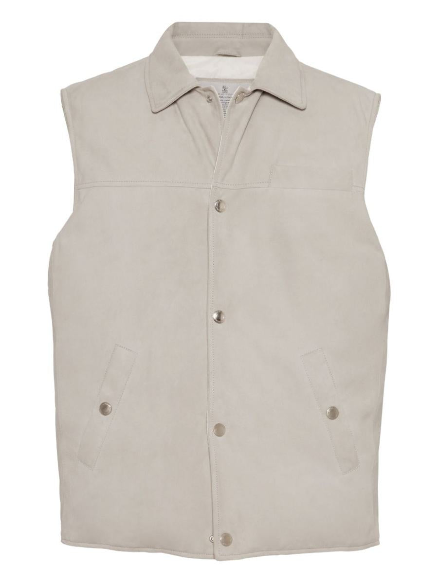 Brunello Cucinelli Daunenweste aus Leder