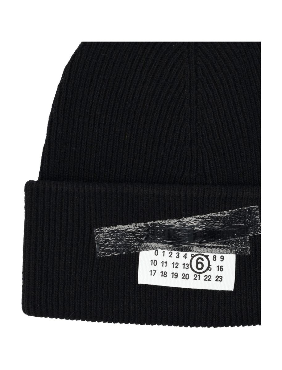 MM6 Maison Margiela Gerippte Beanie aus Wollmischung Schwarz